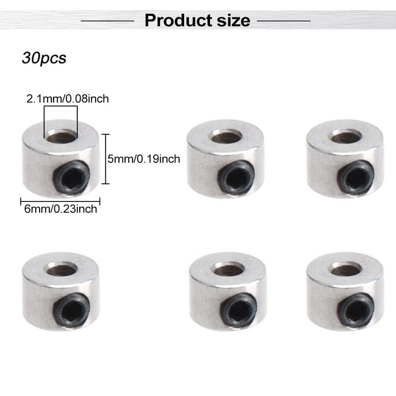 Begino Plane Landing Gear Wheel Stop 0.08"/2.1mm Wheel Collar for RC Airplane Model Aircraft(30-Pack) - Image 4
